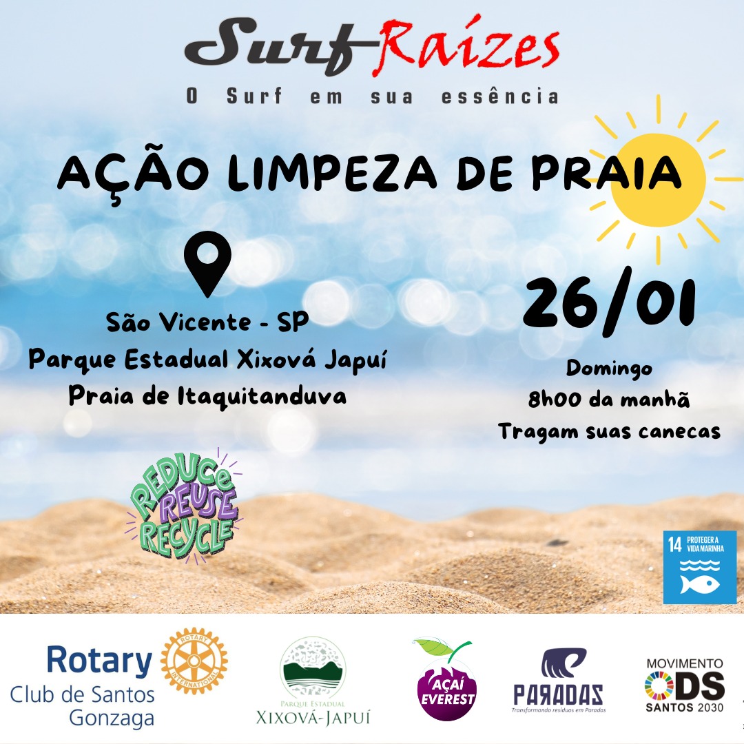 Surf Raízes dá início ao calendário ambiental com mutirão de limpeza na Praia de Itaquitanduva