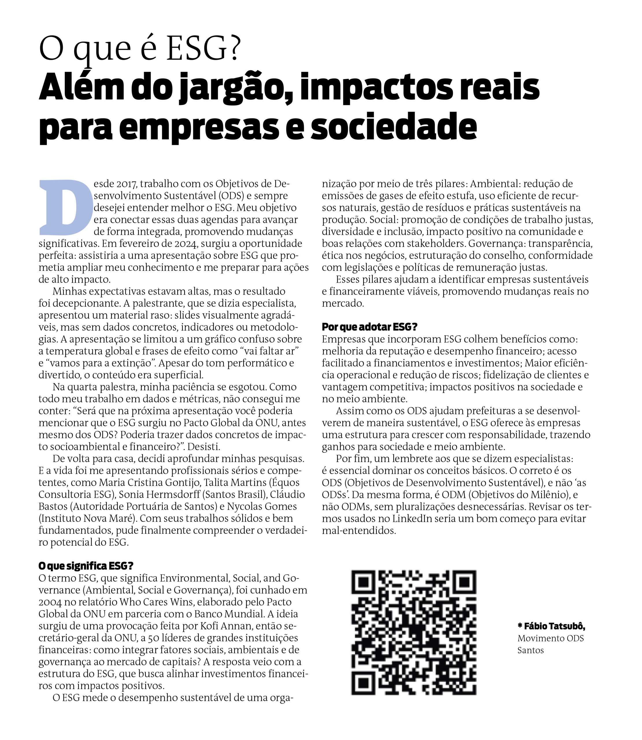 O que é ESG? Além do jargão, impactos reais para empresas e sociedade