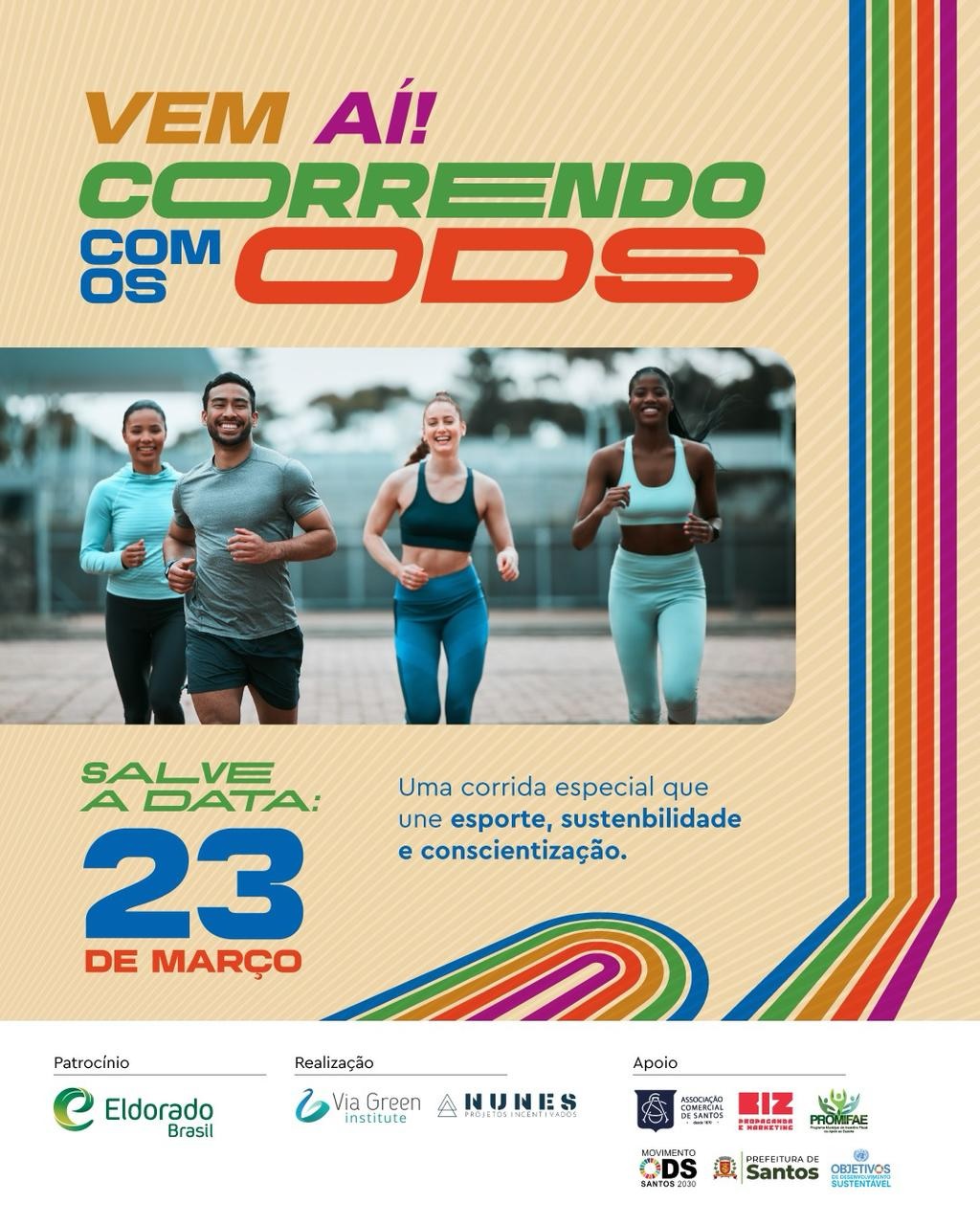 Corrida ‘Correndo com os ODS’ esgota 500 vagas em cinco minutos e reforça engajamento sustentável em Santos