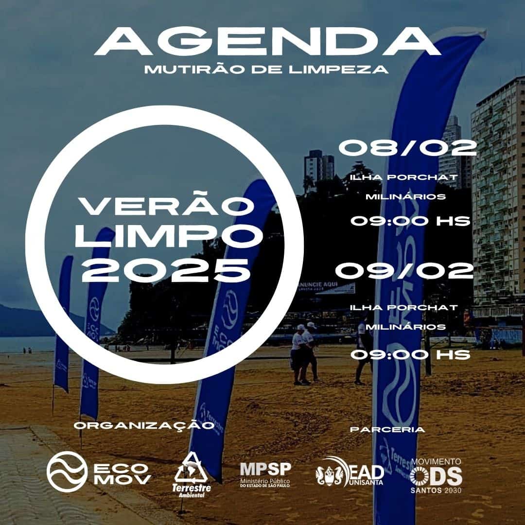 Ecomov realiza campanha Verão Limpo neste fim de semana em São Vicente