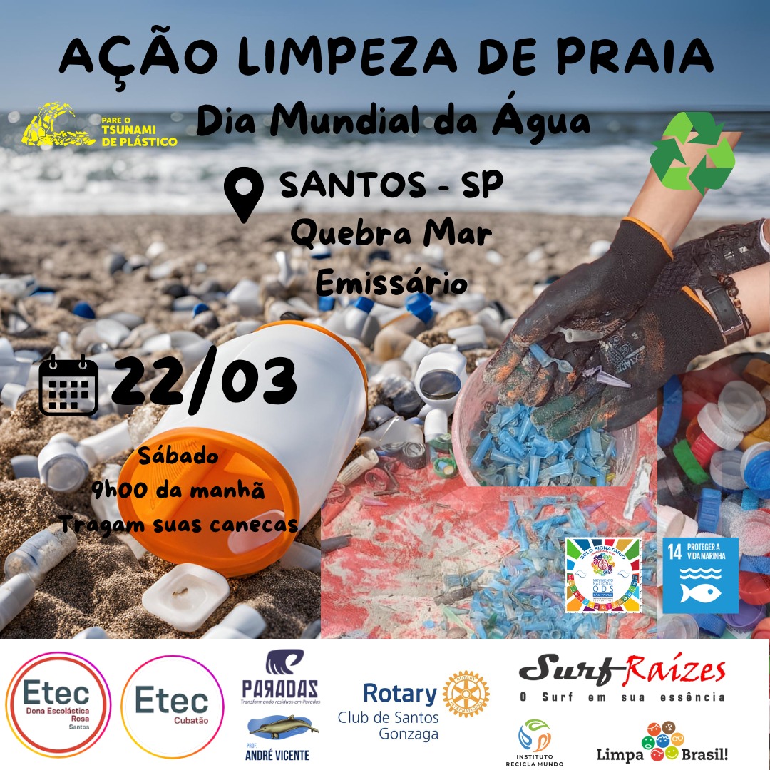 Dia Mundial da Água terá ação de limpeza na praia do José Menino