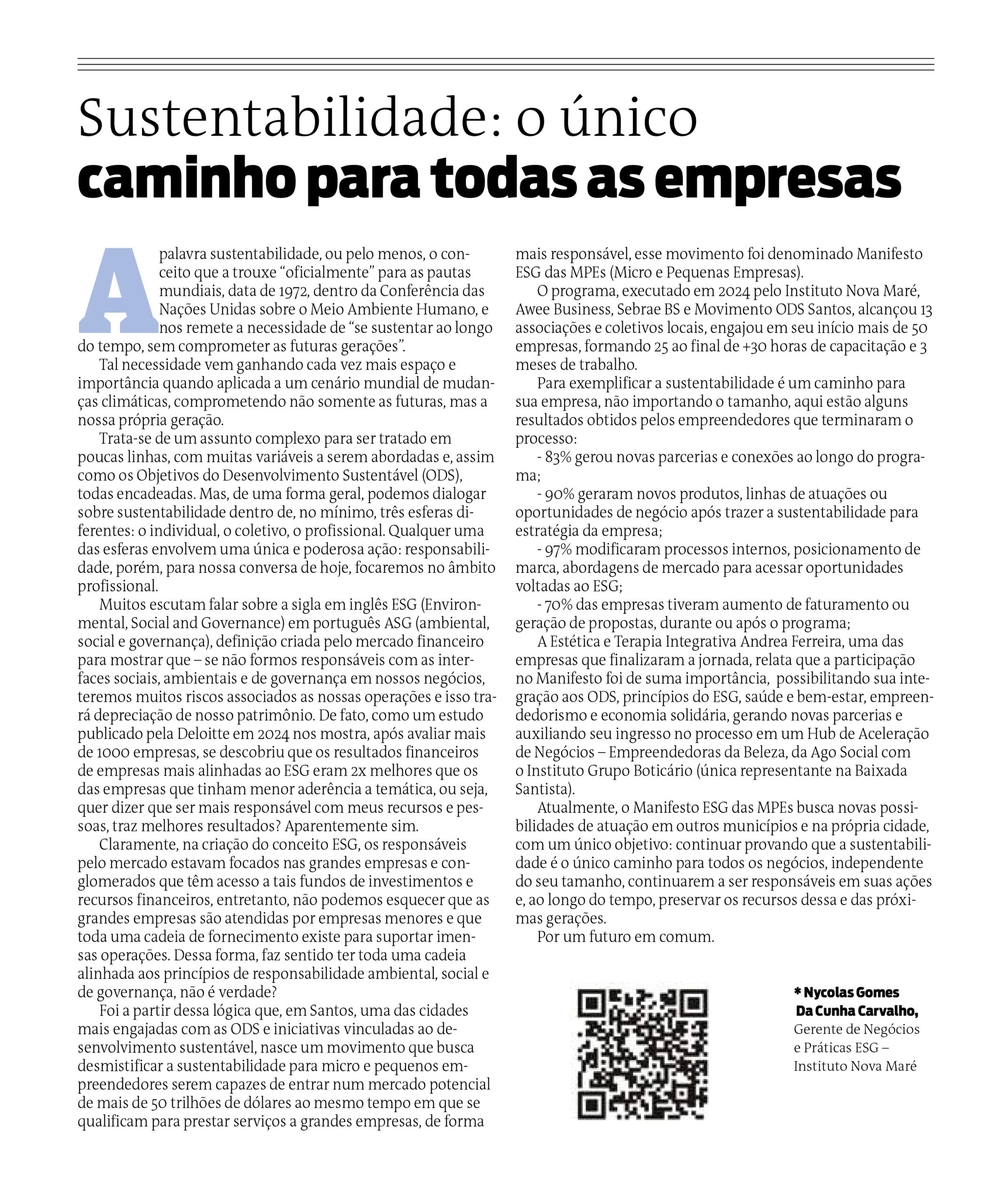 Sustentabilidade: O único caminho para todas as empresas