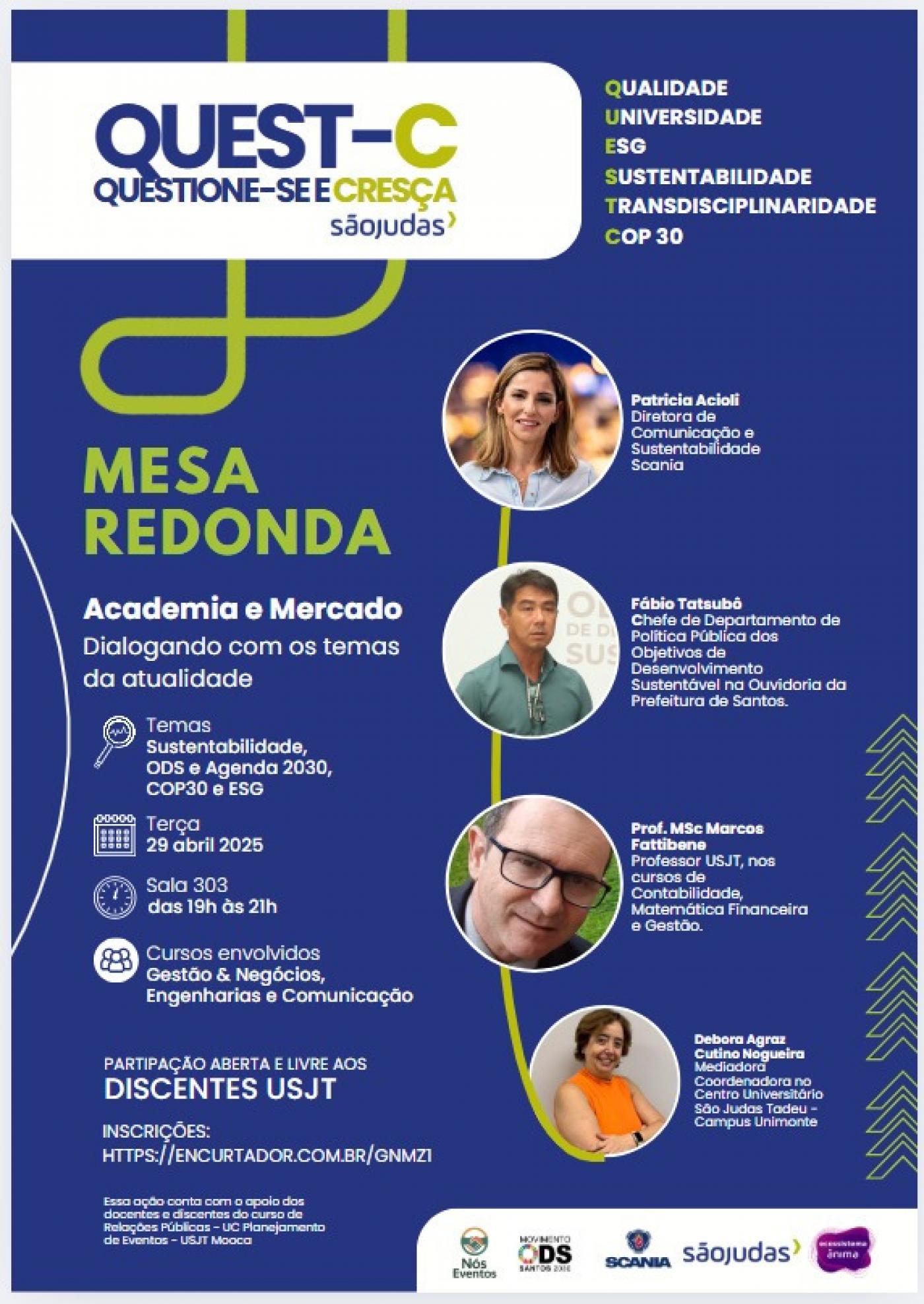 Santos será representada em mesa redonda sobre sustentabilidade em São Bernardo do Campo 
