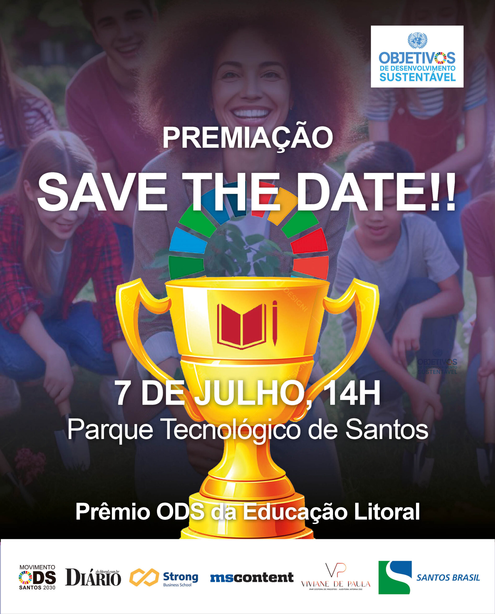 Cerimônia do Prêmio ODS Boas Práticas na Educação será no Parque Tecnológico de Santos; veja finalistas