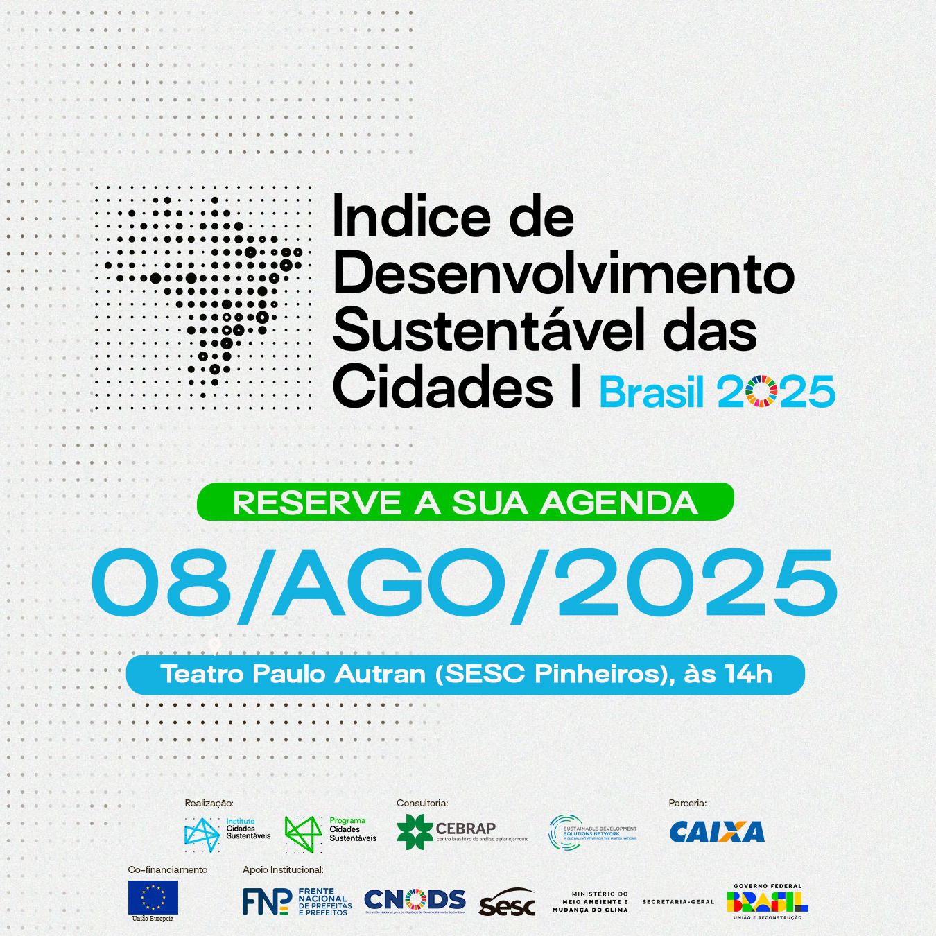 Lançamento do IDSC-BR 2025 será realizado no Sesc Pinheiros com transmissão online