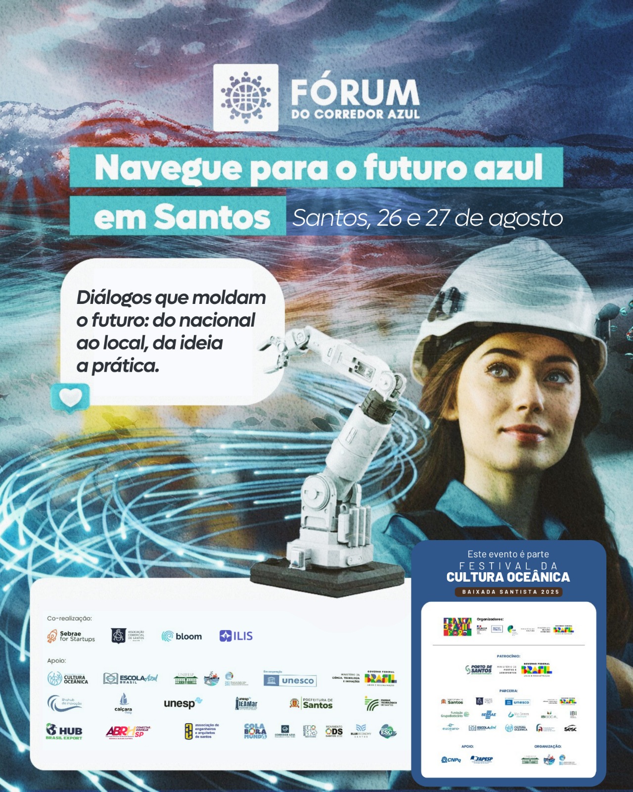 Festival da Cultura Oceânica 2025 movimenta Santos com programação voltada à economia azul e à resiliência climática