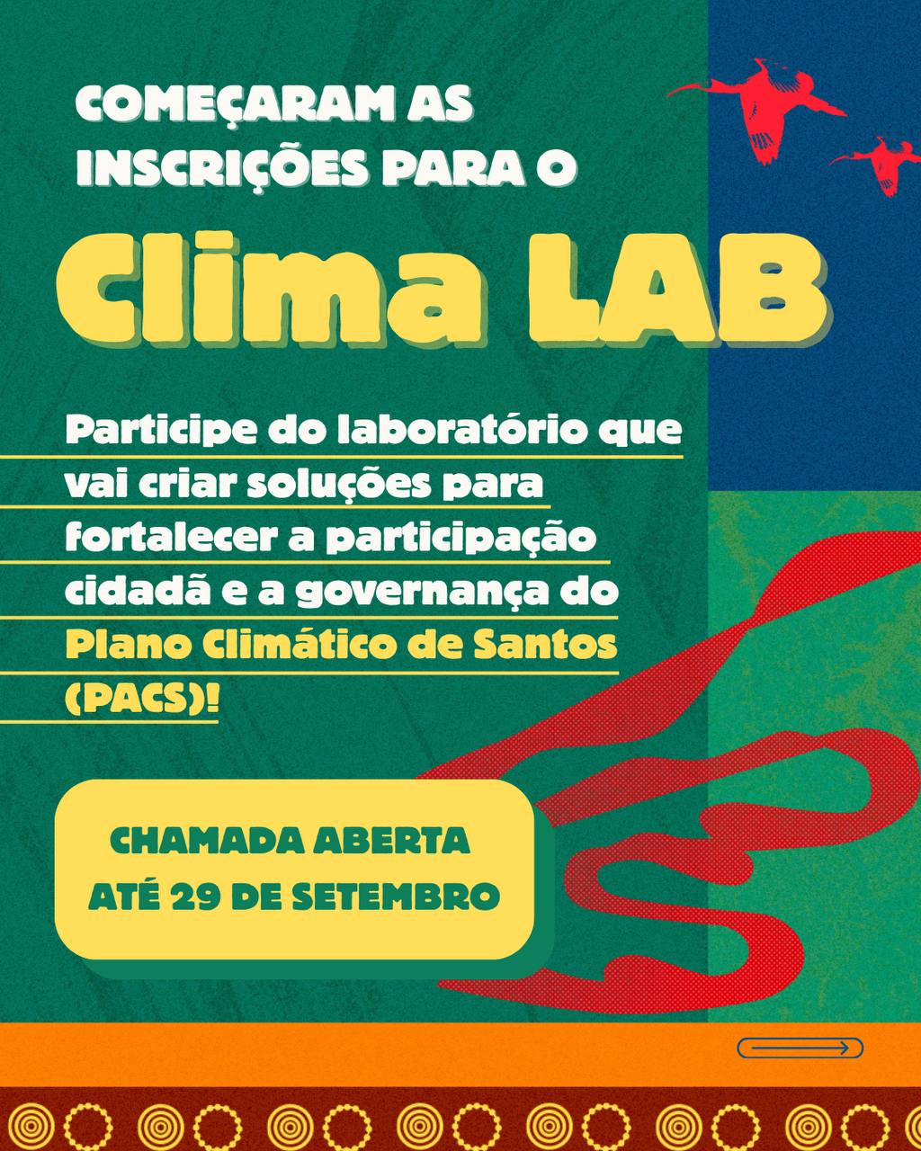 Clima LAB abre seleção para cidadãos cocriadores do Plano Municipal de Ação Climática de Santos