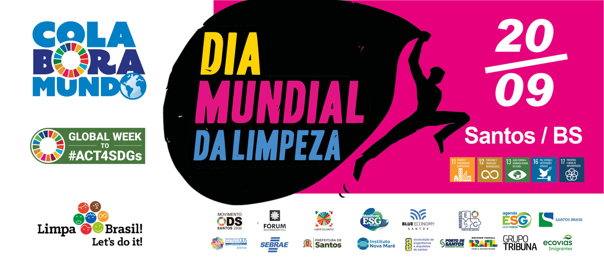 Dia Mundial da Limpeza prevê mobilização recorde em Santos. Empresas e instituições já podem se inscrever