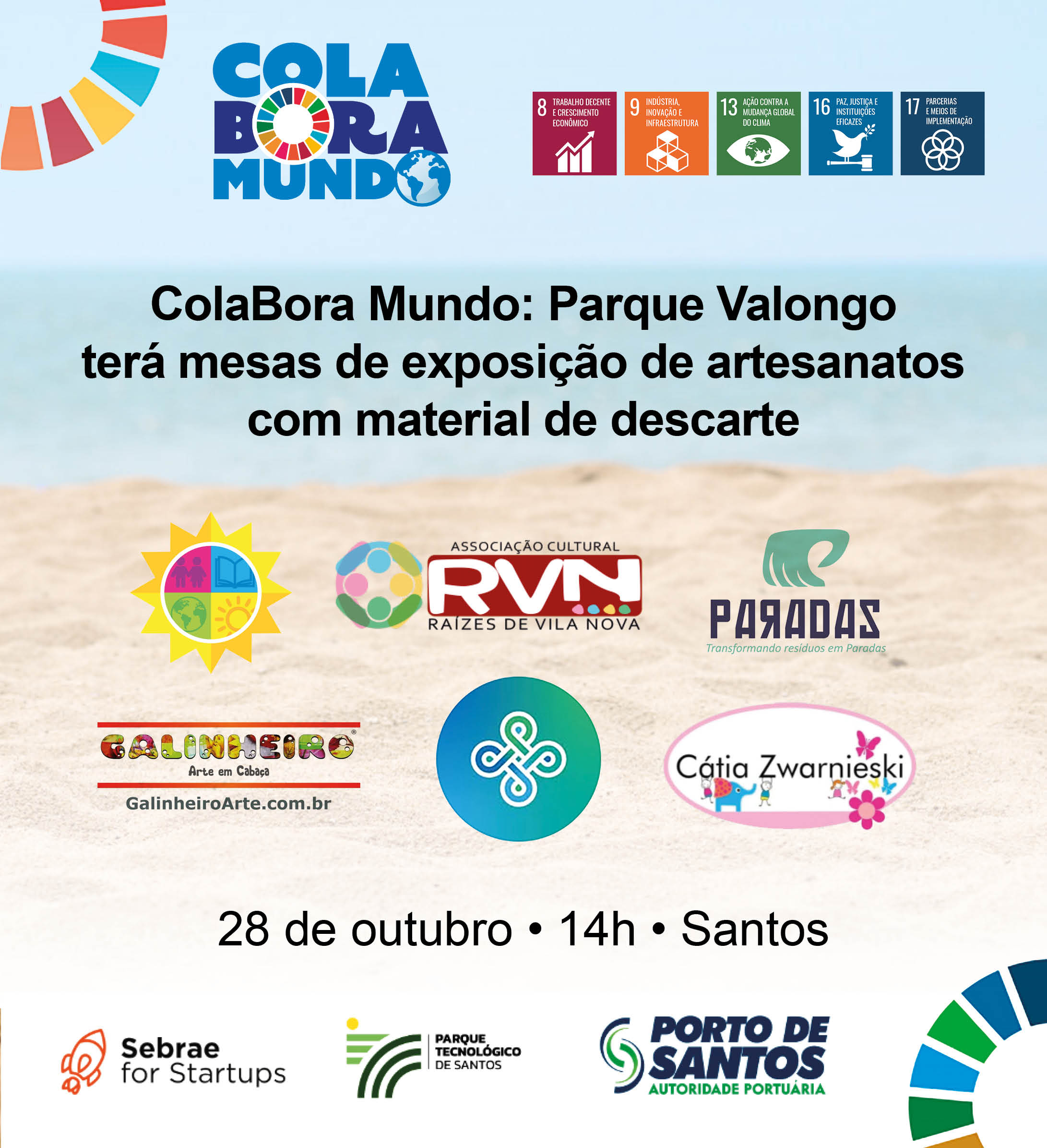 ColaBora Mundo: Parque Valongo terá mesas de exposição de artesanatos com material de descarte