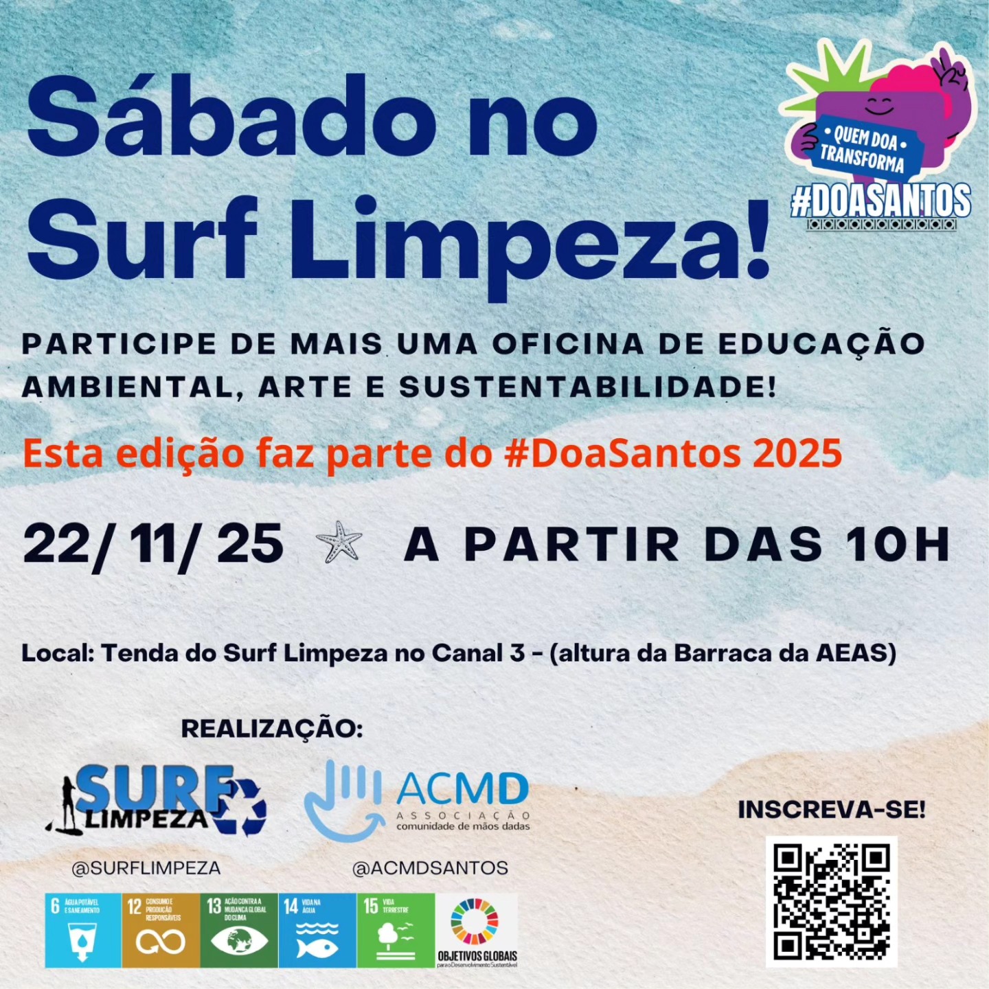 Dia de Doar: Feriado com arte, sustentabilidade e consciência ambiental em Santos