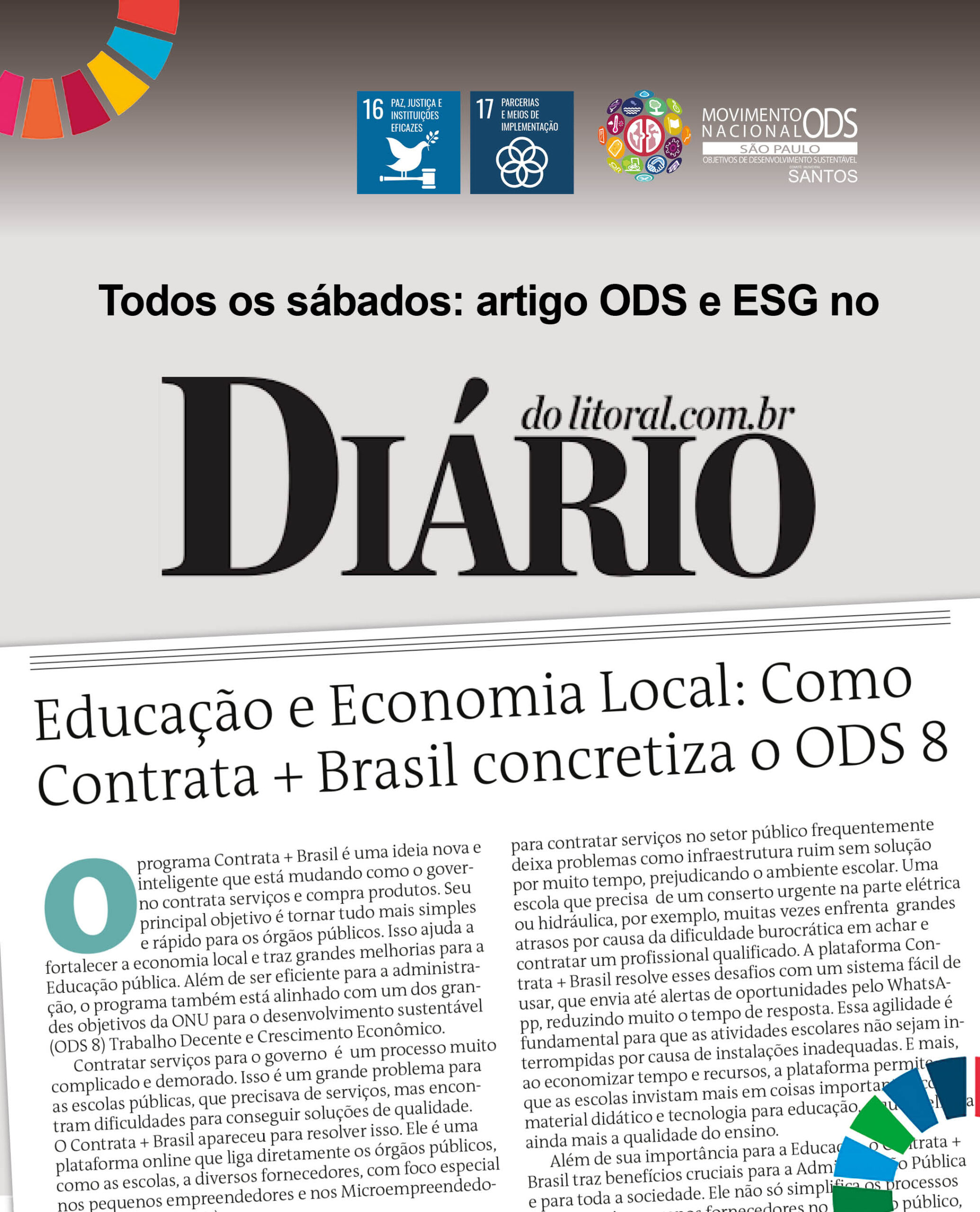 Educação e Economia Local: Como o Contrata + Brasil concretiza o ODS 8 – Trabalho decente e crescimento econômico