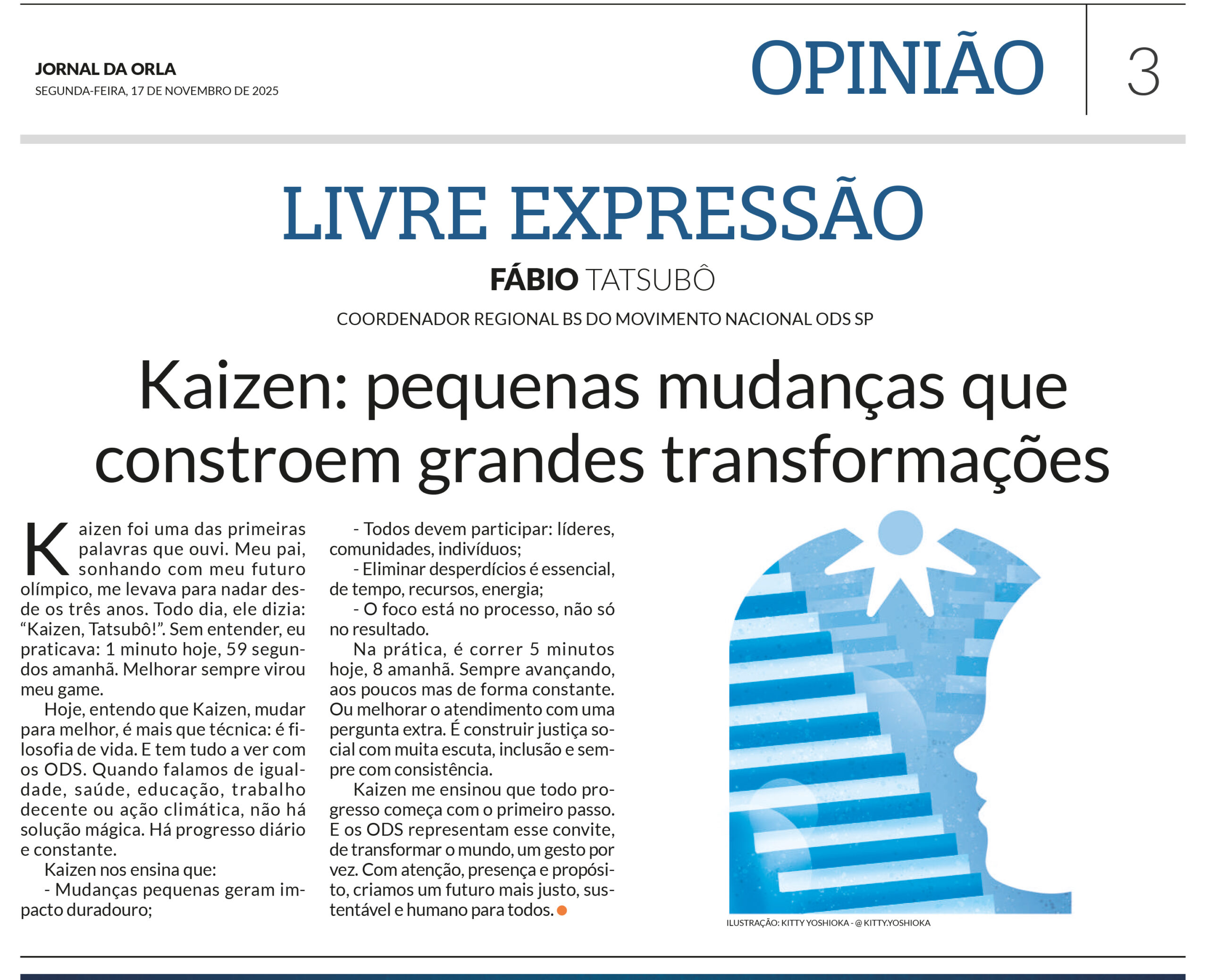 Artigo ODS Jornal da Orla. Kaizen: pequenas mudanças que constroem grandes transformações