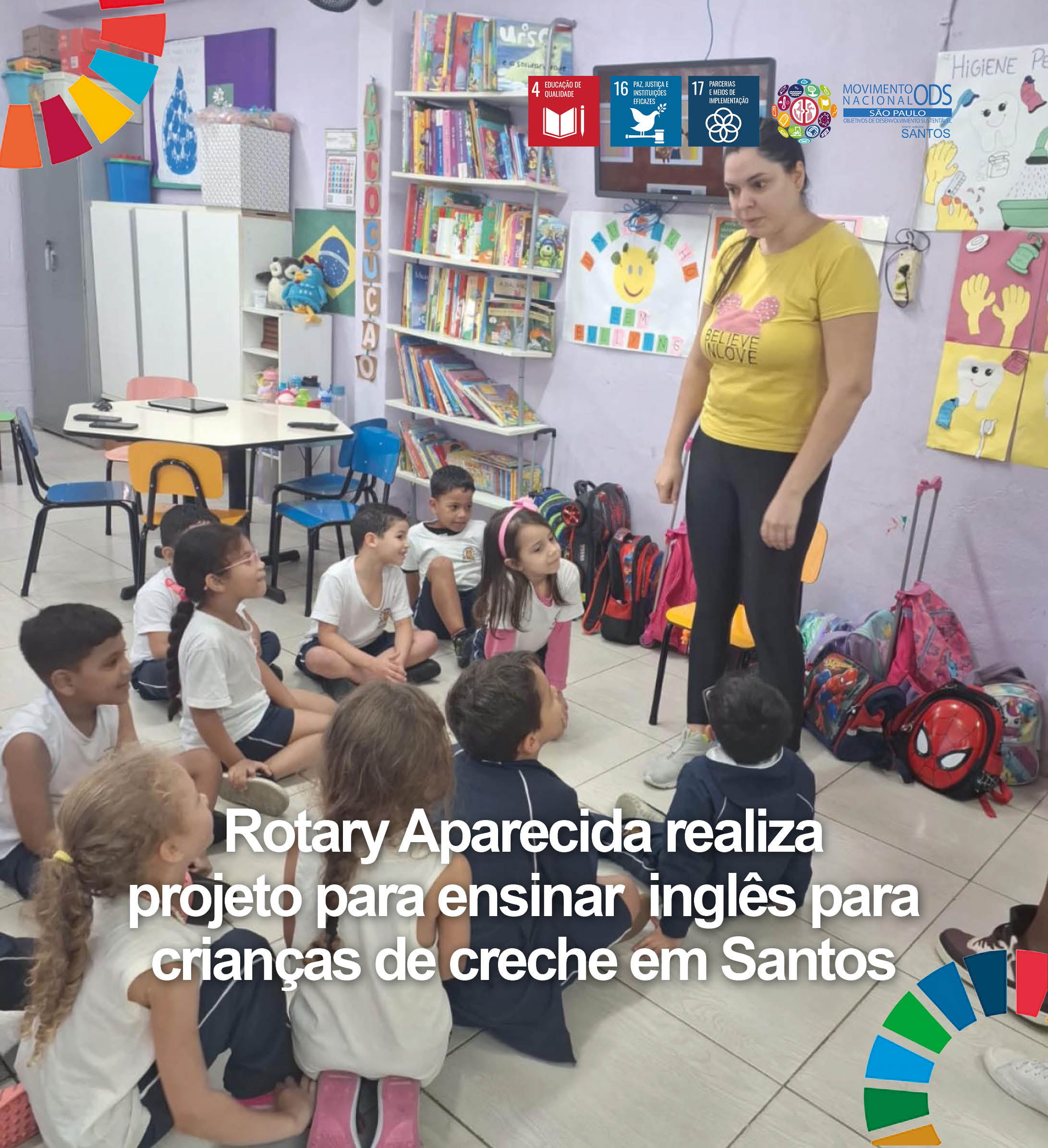 Projeto ensina inglês para crianças de creche em Santos