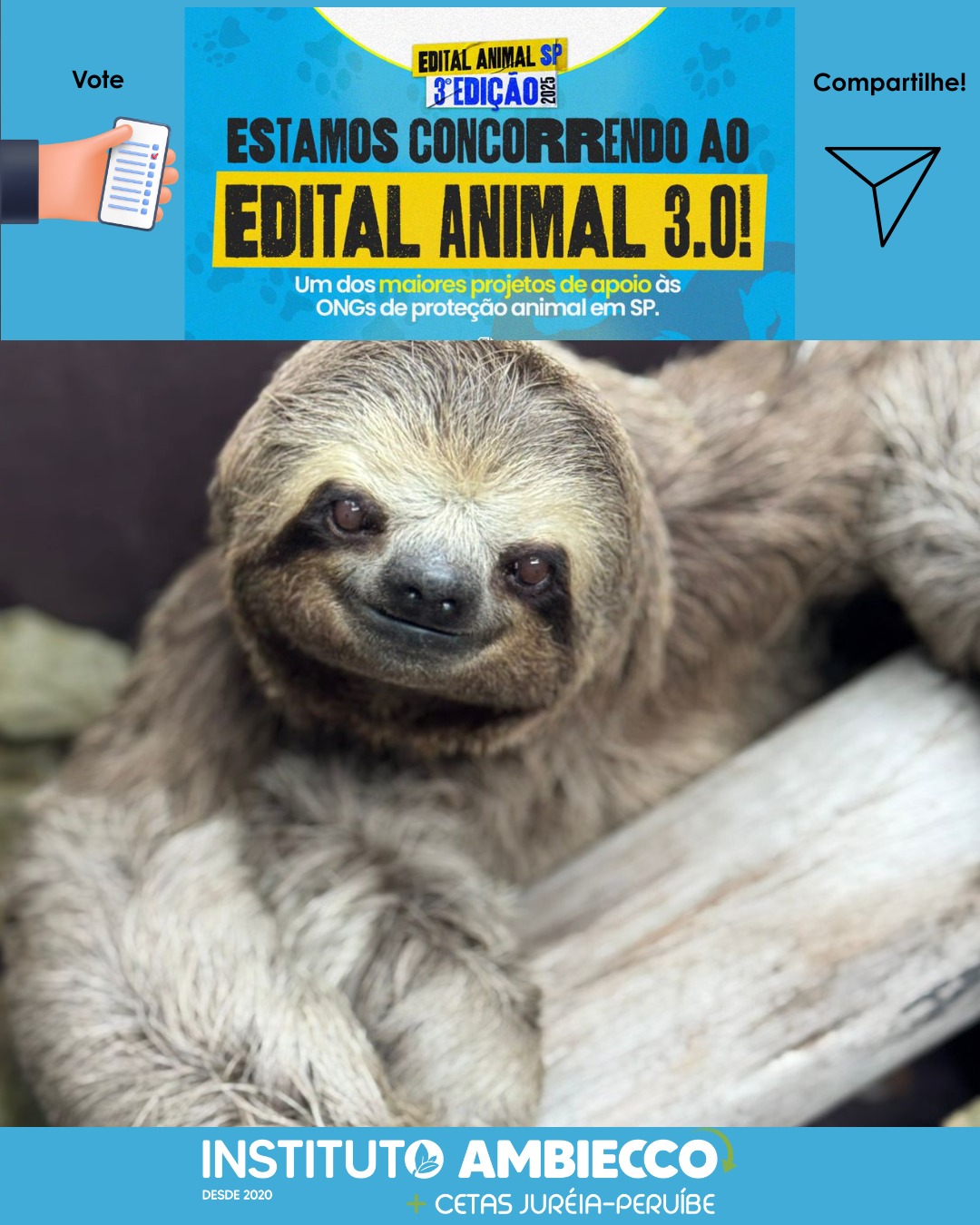 Instituto Ambiecco Cetas Juréia-Peruíbe participa da 3ª edição do Edital Animal SP e mobiliza apoio da comunidade