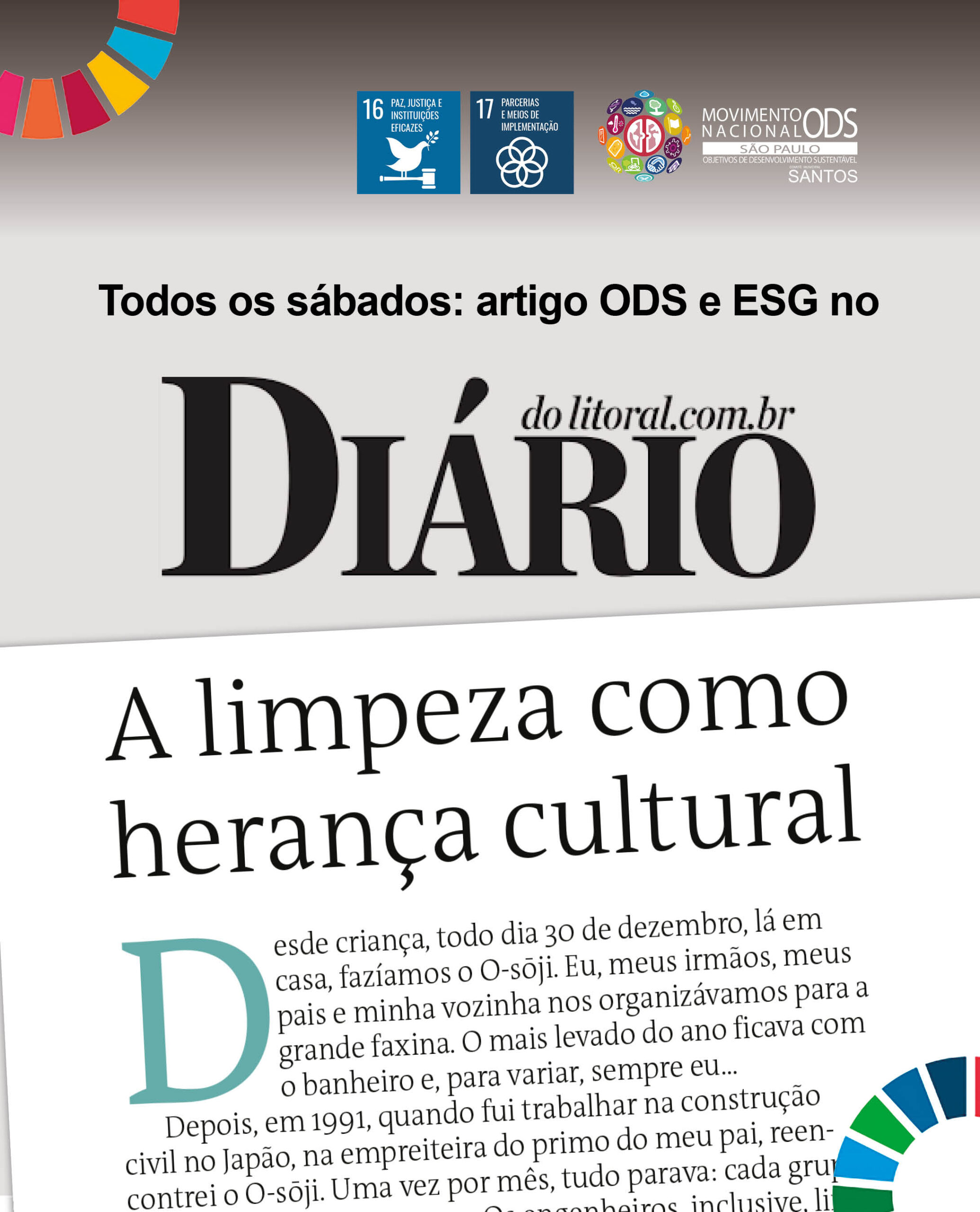 Artigo ODS no DL. O-sōji, a limpeza como herança cultural e caminho para um futuro sustentável