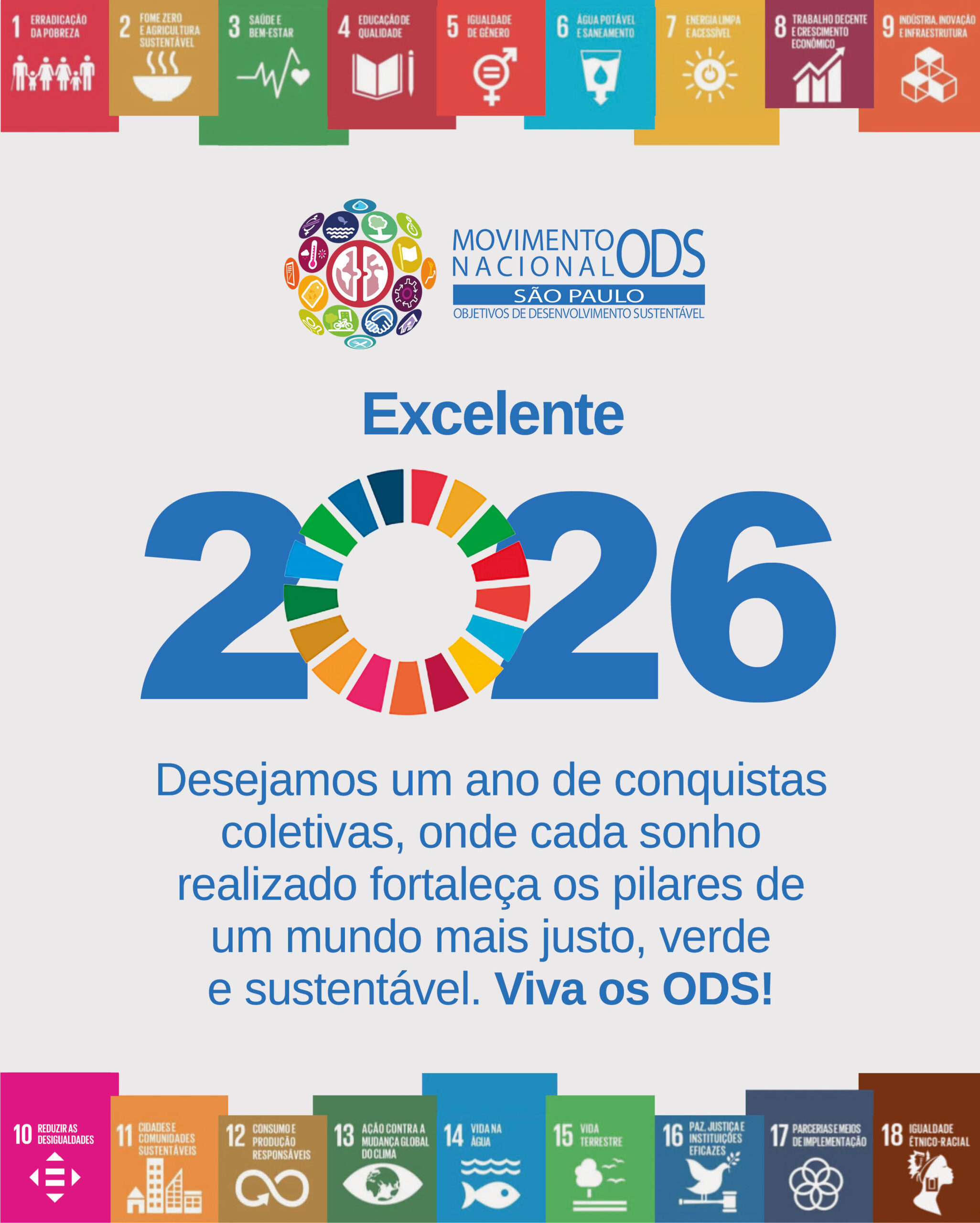 Desejamos um 2026 de prosperidade e união para todas, todes e todos, com os ODS como guia