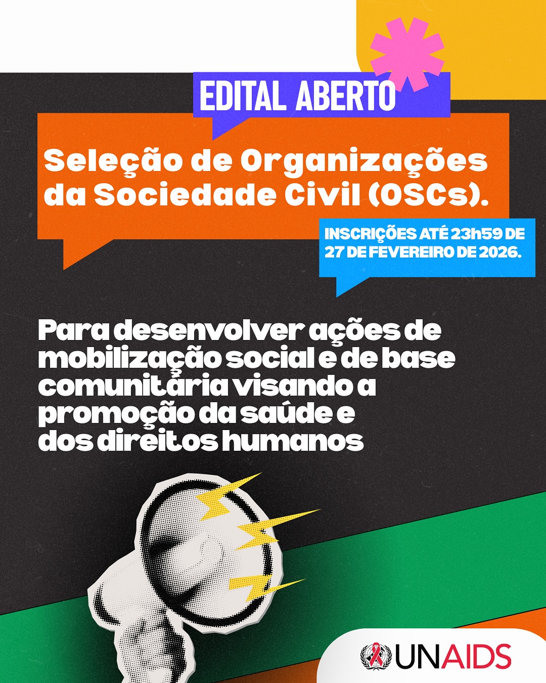UNAIDS e Ministério da Saúde publicam edital para seleção de OSC para desenvolver ações de mobilização social