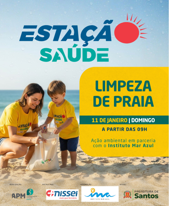 APM Santos promove ação de limpeza de praia no Estação Verão