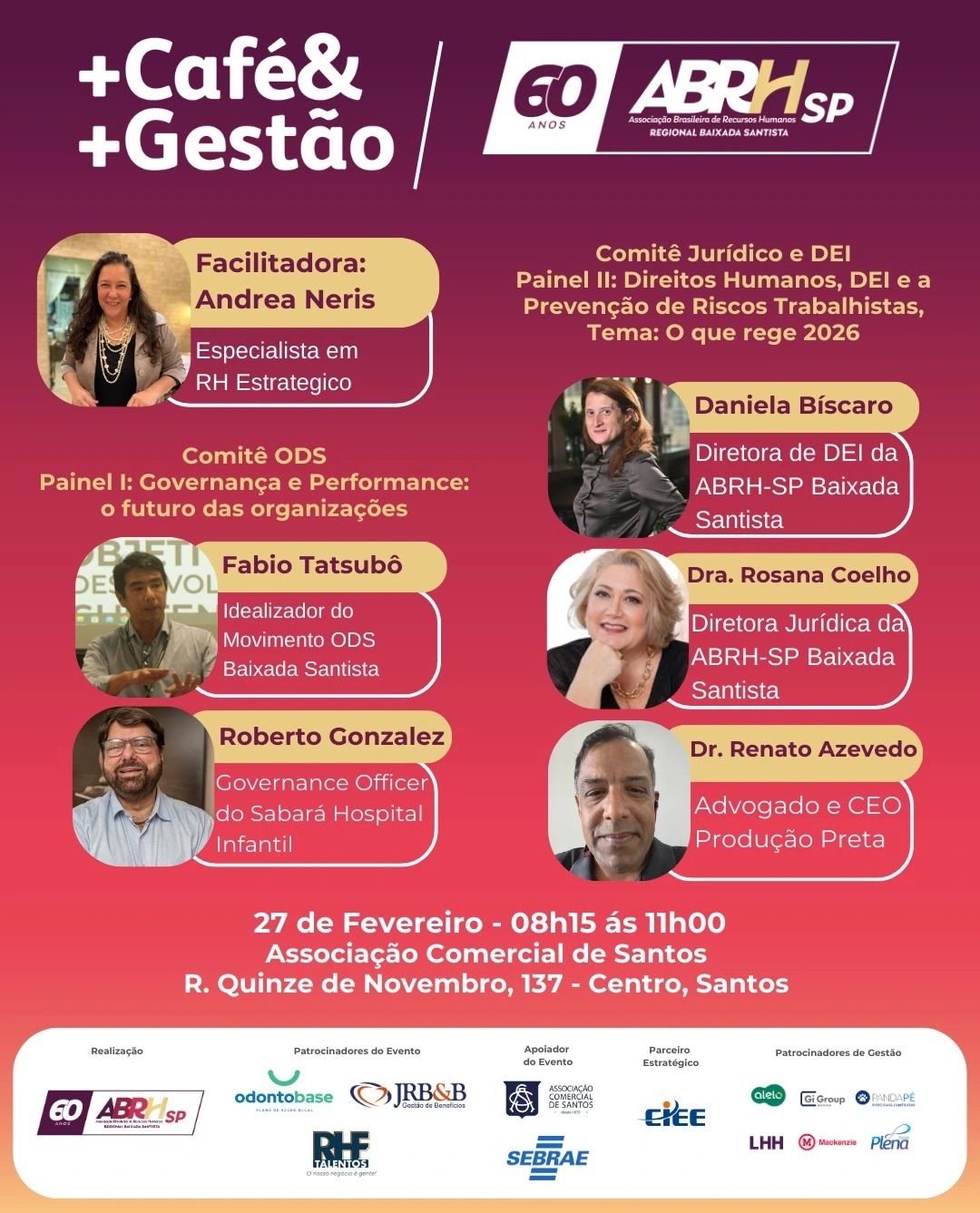 Evento gratuito em Santos discute governança, direitos humanos e sustentabilidade