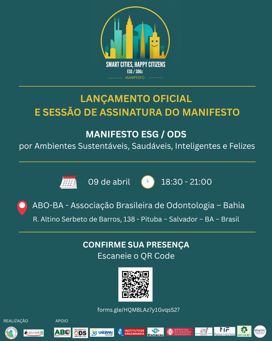 Compromisso global com sustentabilidade: Salvador sedia lançamento do Manifesto ESG/ODS