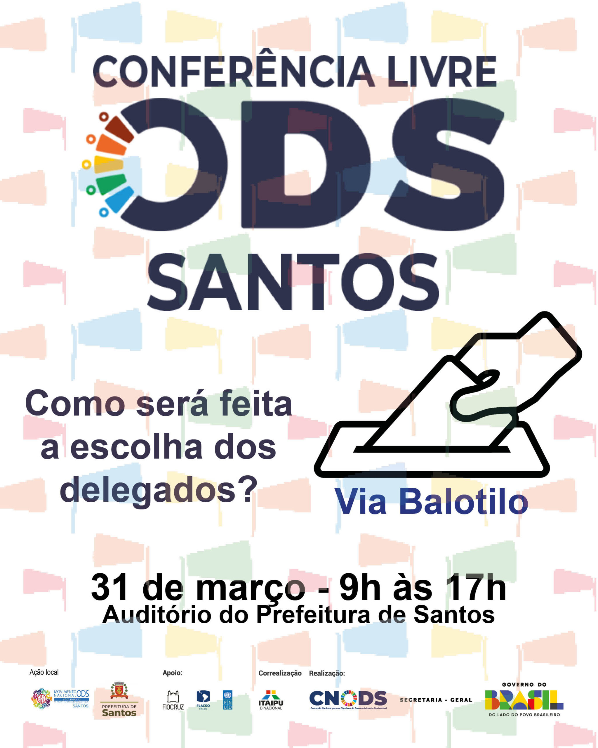 Definição dos delegados da etapa municipal da Conferência Nacional para os ODS será pelo app Balotilo