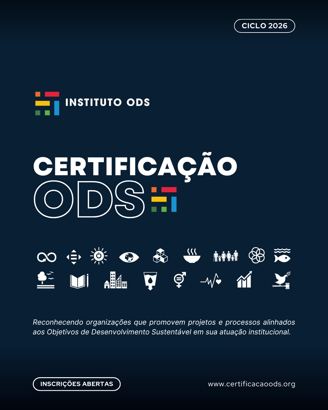 Inscrições abertas para o Programa de Certificação ODS 2026